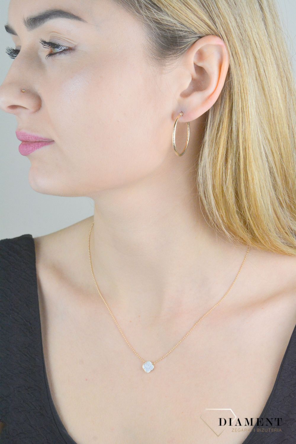 Złote kolczyki damskie 375 klasyczne kółka grawerowane  KL 8728A 375.jpg